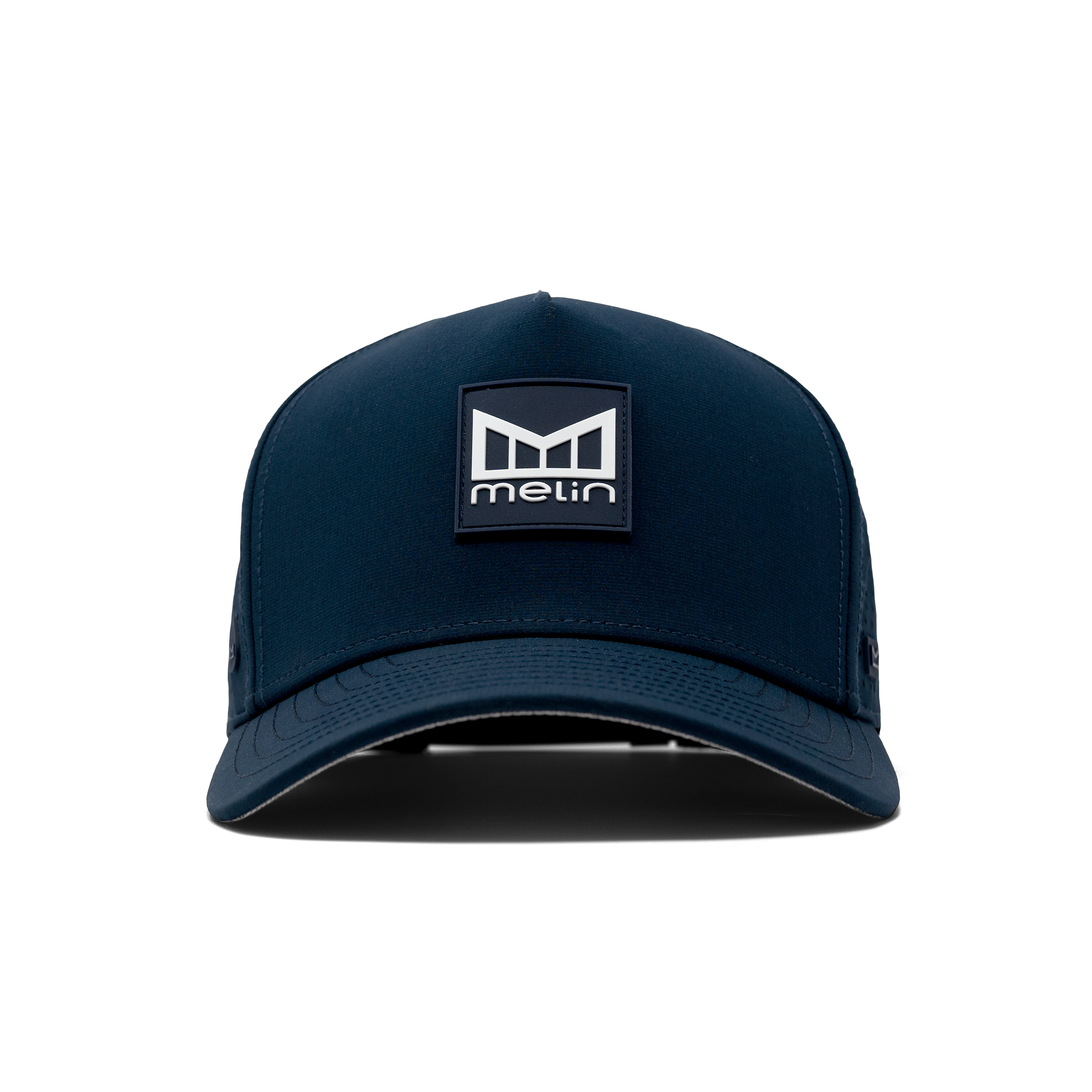 The front of melin's Odyssey Stacked Hydro hat in Navy