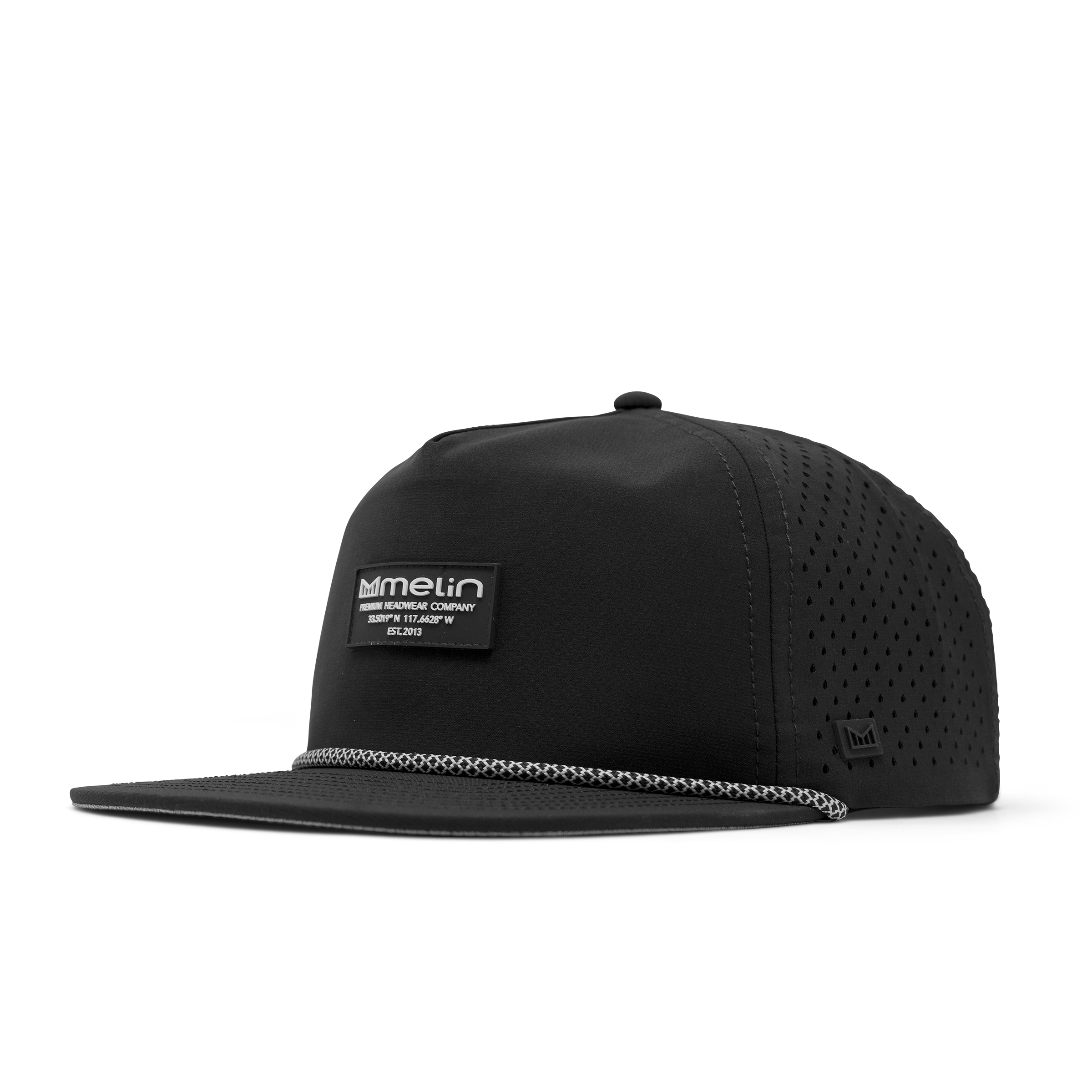 The front, angled view of melin's Coronado Brick Hydro in Black