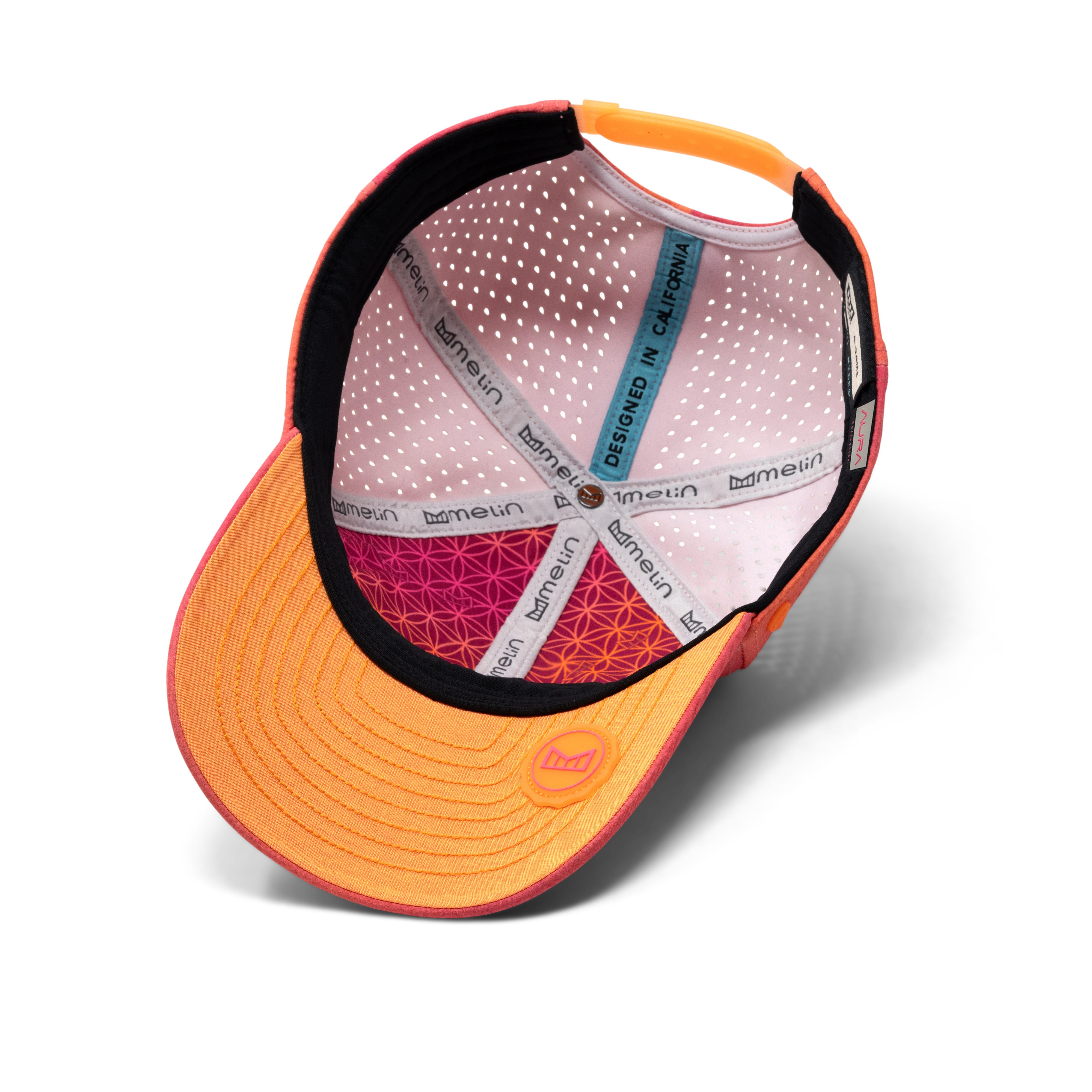 The inside view of the melin A-Game Icon Hydro  Vintage Fit in Sunset Aura