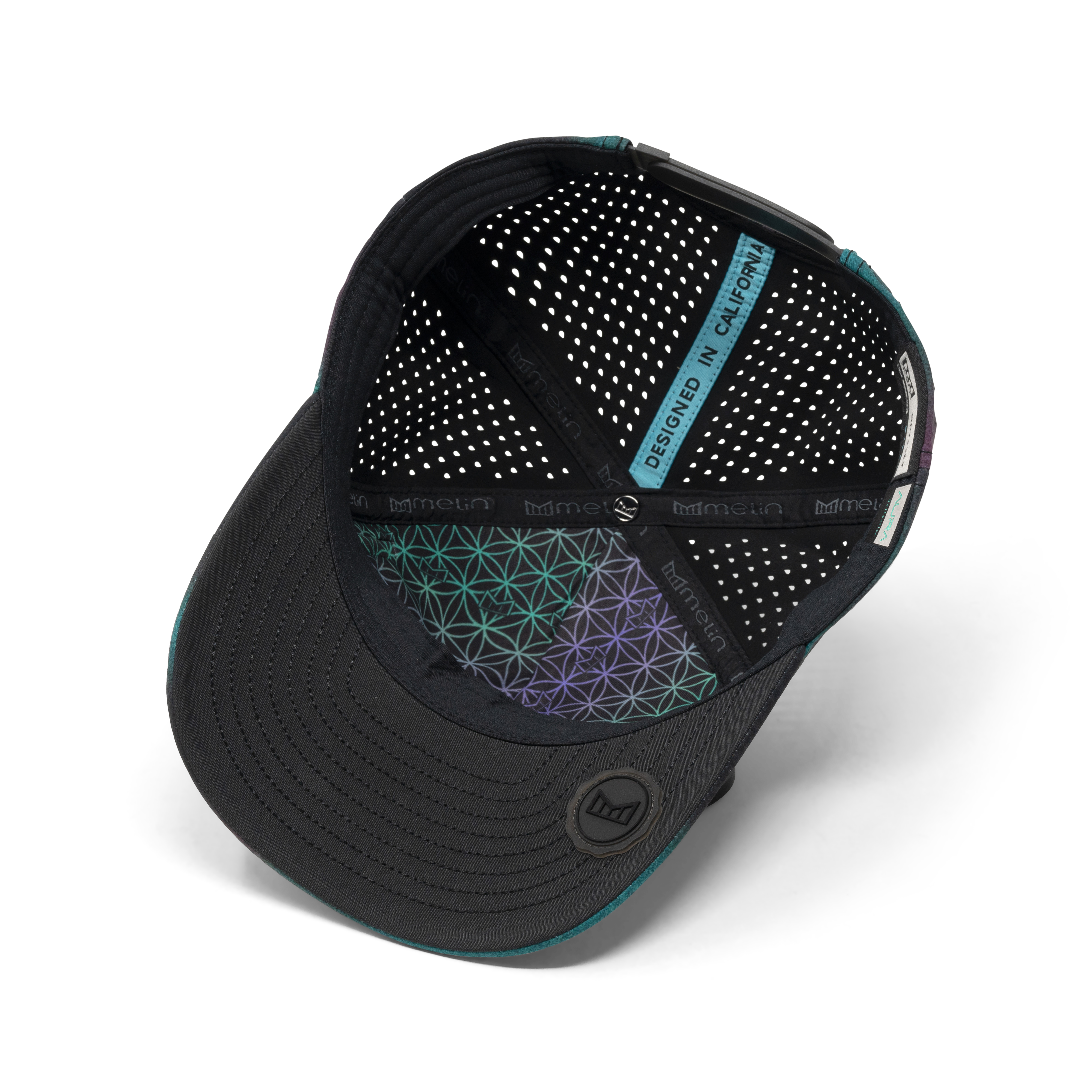 The inside view of the melin Odysea Stacked Hydro Split Fit in Northern Aura