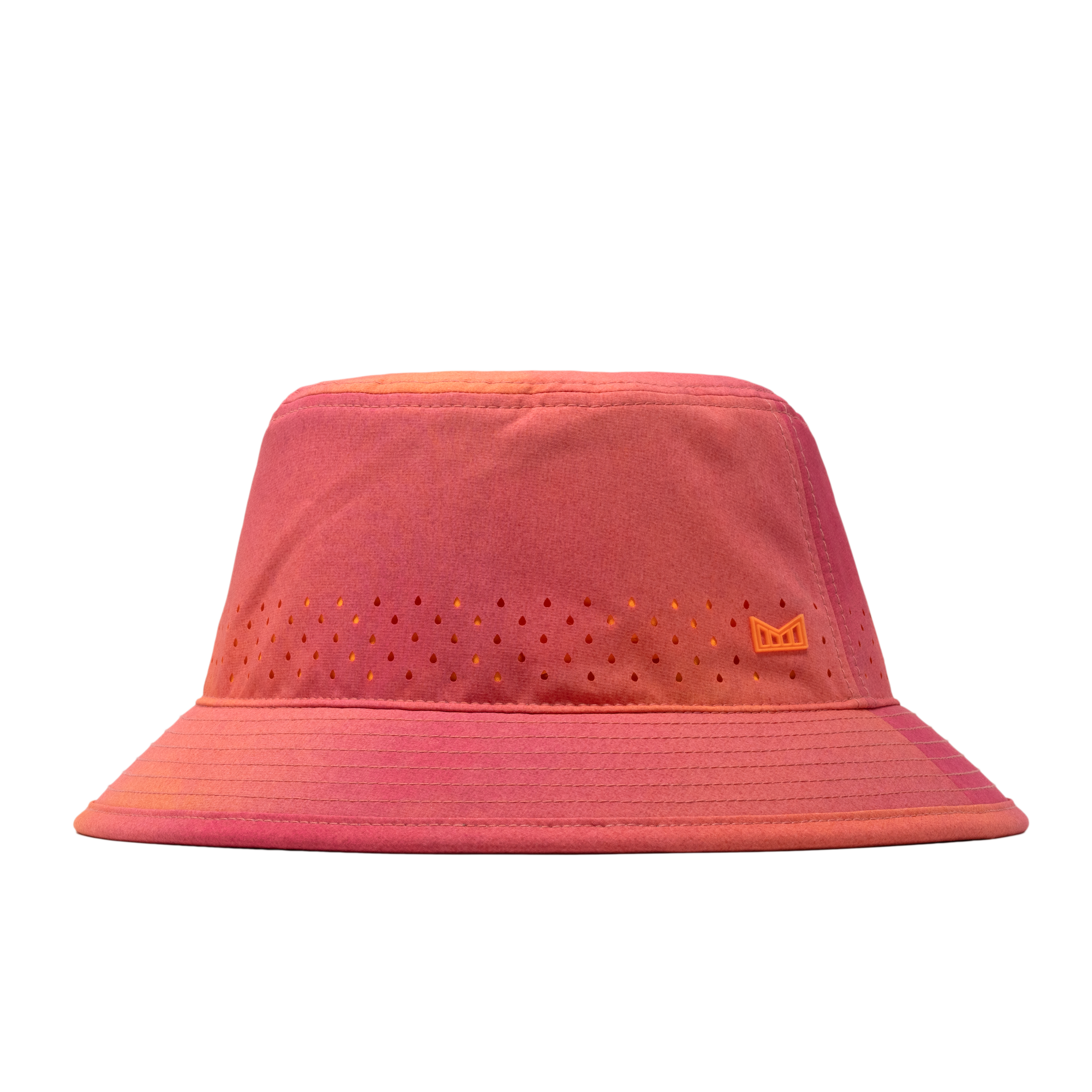 The front, angled view of the melin Caddy Hydro  Bucket Hat in Sunset Aura
