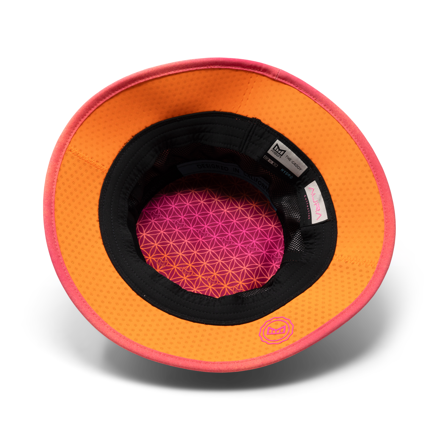The inside view of the melin Caddy Hydro  Bucket Hat in Sunset Aura