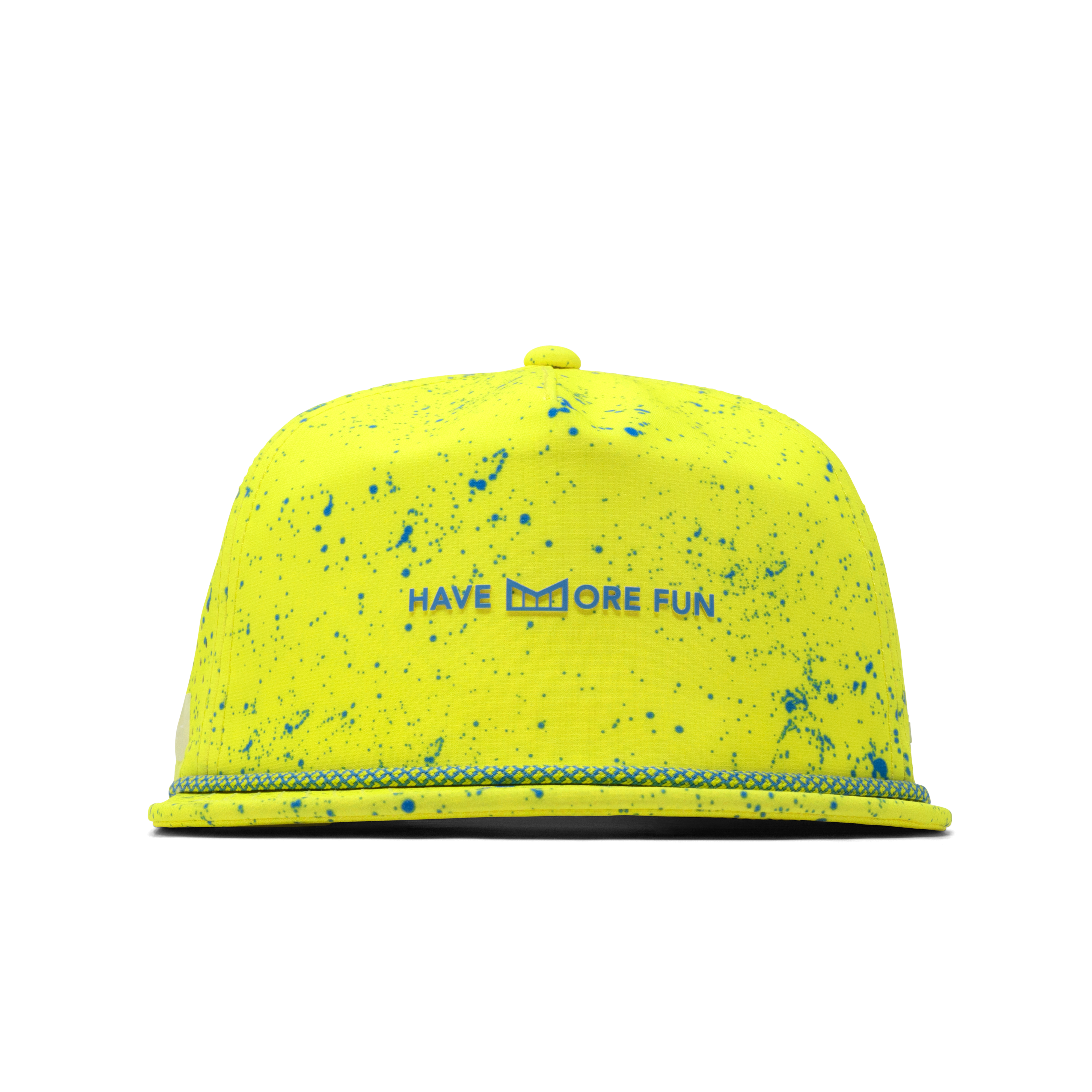 The front view of the melin Coronado Neon Hydro  Split Crushed Fit in Neon Yellow