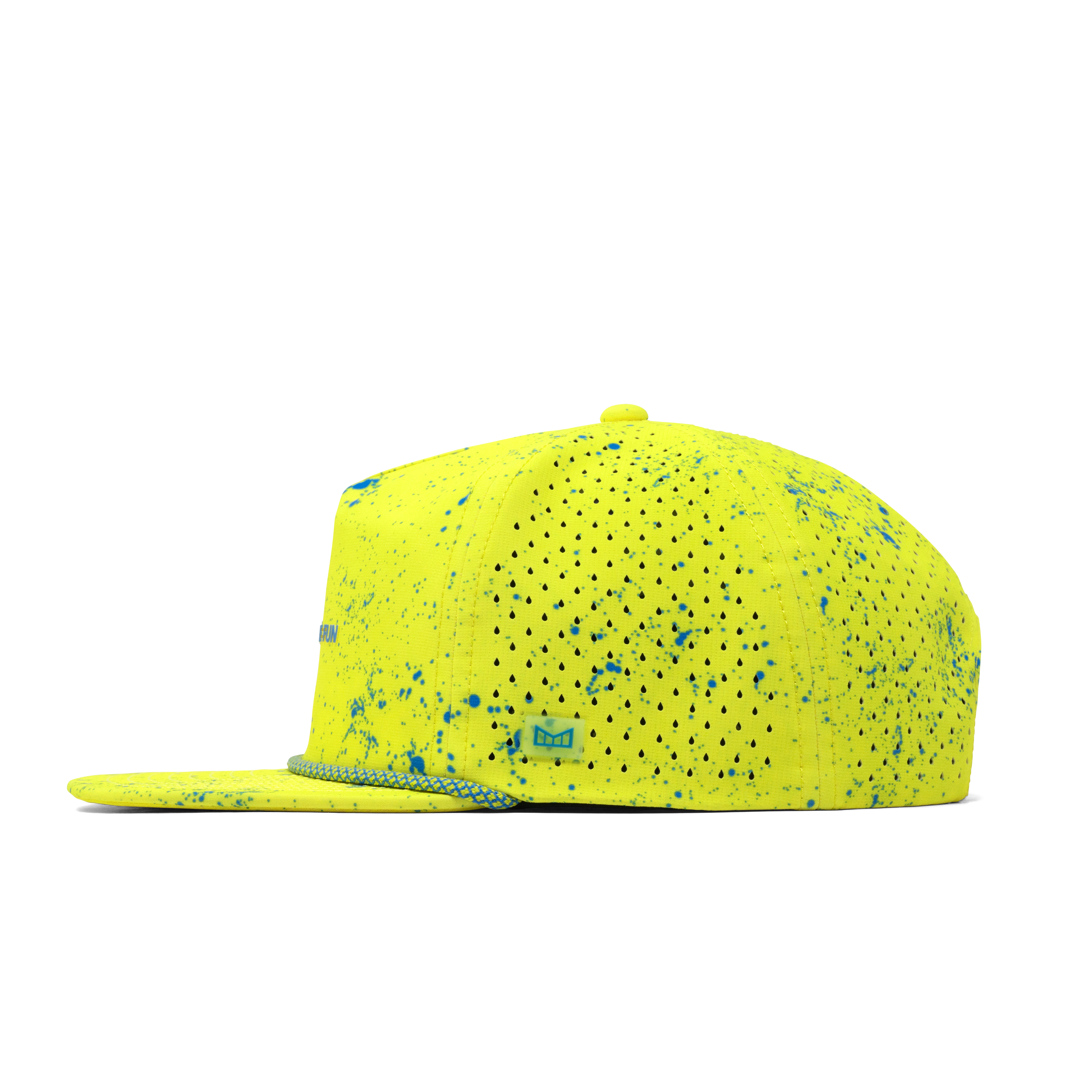 The side view of the melin Coronado Neon Hydro  Split Crushed Fit in Neon Yellow