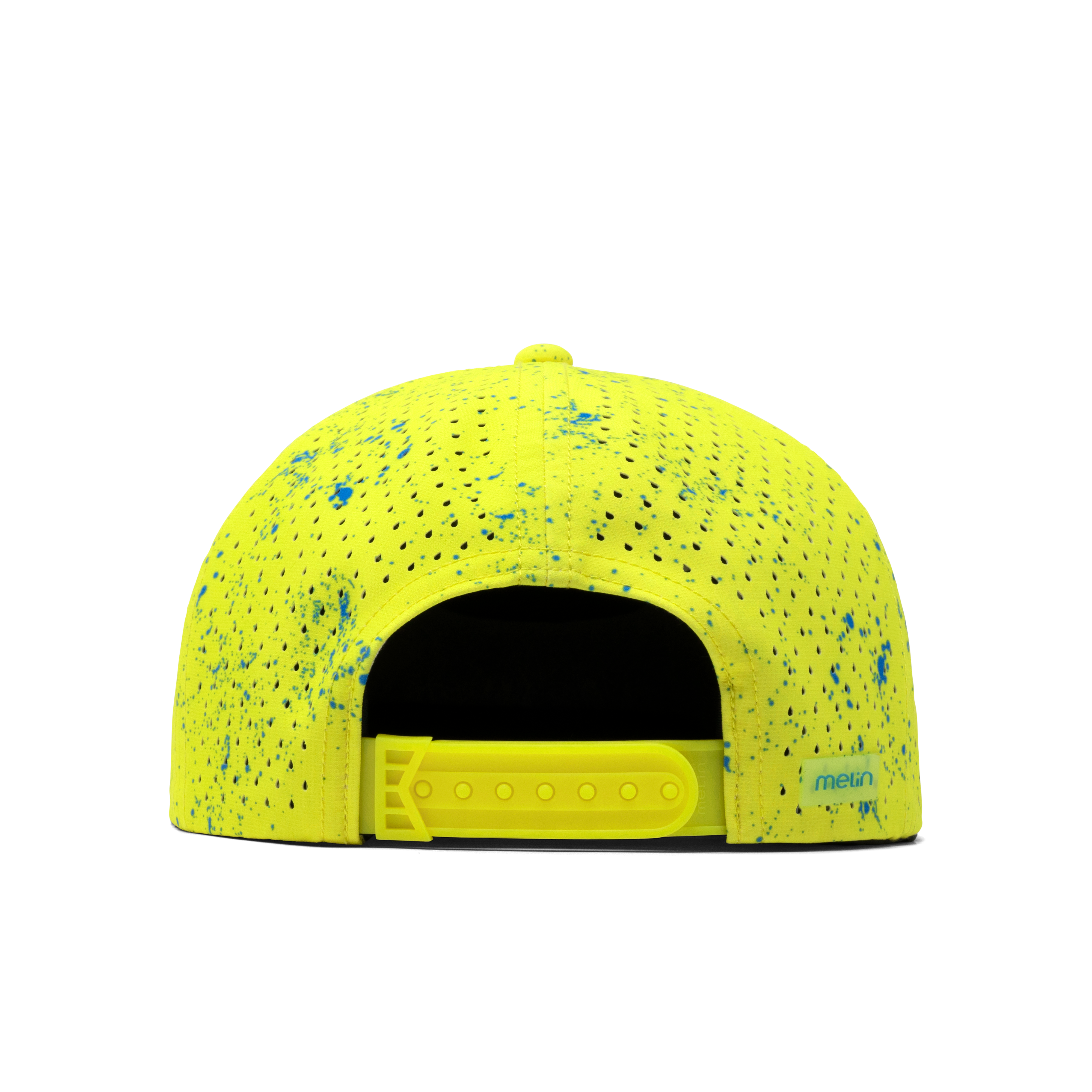 The back view of the melin Coronado Neon Hydro  Split Crushed Fit in Neon Yellow