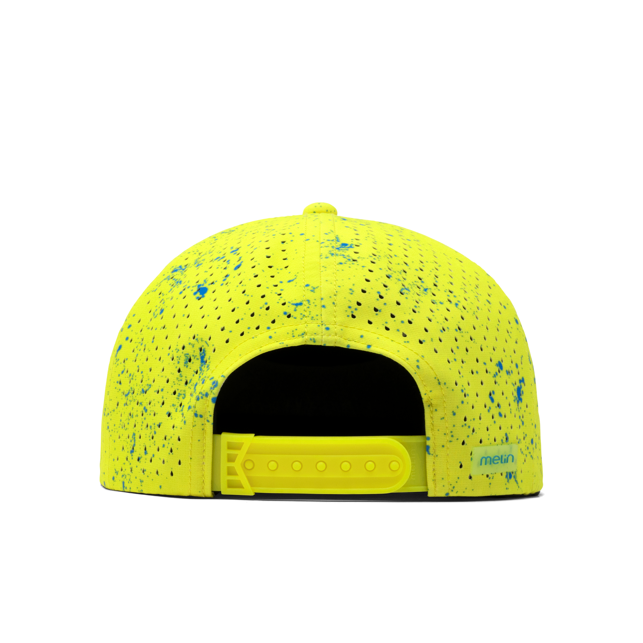 The back view of the melin Coronado Neon Hydro  Split Crushed Fit in Neon Yellow