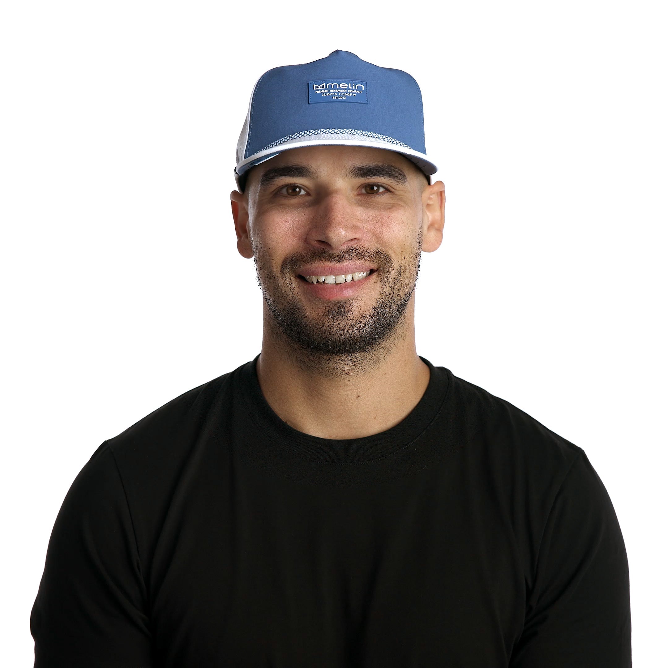 The model-image view of the melin Split Crushed Fit Coronado Brick Hydro in Steel Blue